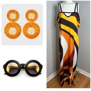 BOLD COLORFUL PRINT MAXI DRESS